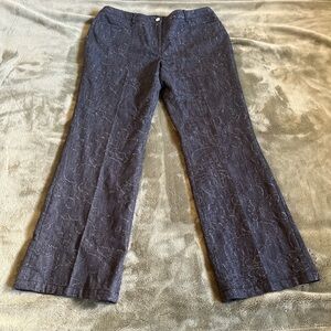 Unique Floral Sparkly Embroidered Trousers